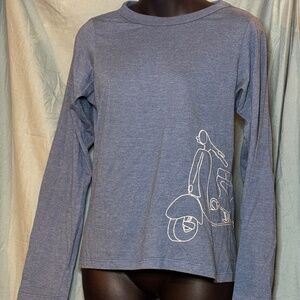 SPLIT - Vintage VESPA long Sleeve Medium top.